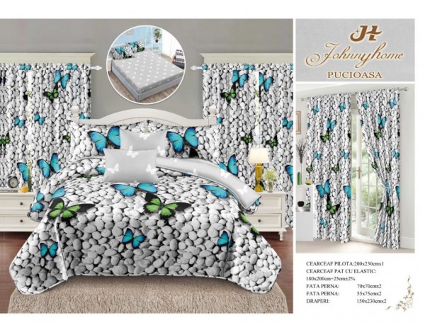 SET 8 PIESE LENJERIE CU DRAPERII DRA 09